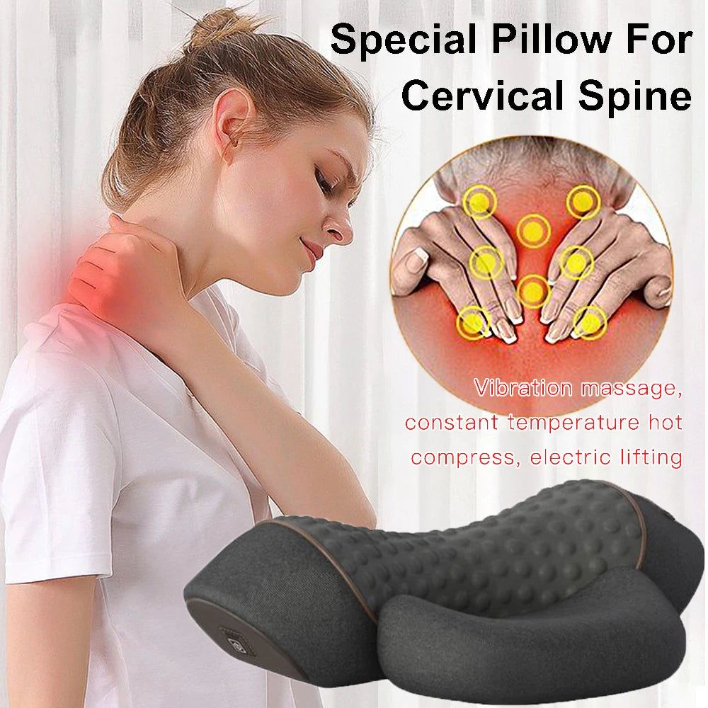 Vindolux ComfortWave Heated Neck & Shoulder Massager relieving neck and cervical spine pain with vibration massage and heat compress